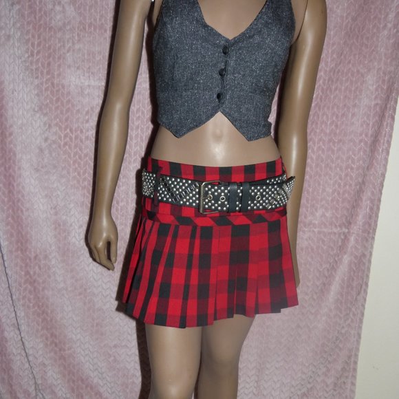 TRACY EVANS LIMITED PLAID MINI SKIRT SZ 13 - Picture 4 of 8